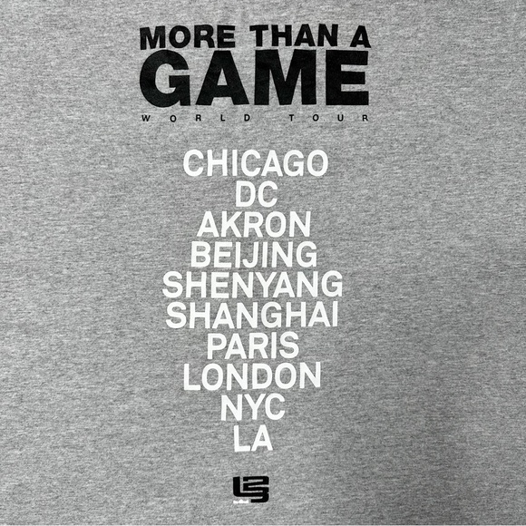 Nike Lebron James More Than a Game World Tour Graphic T-Shirt Grey Men’s XL - Picture 6 of 10